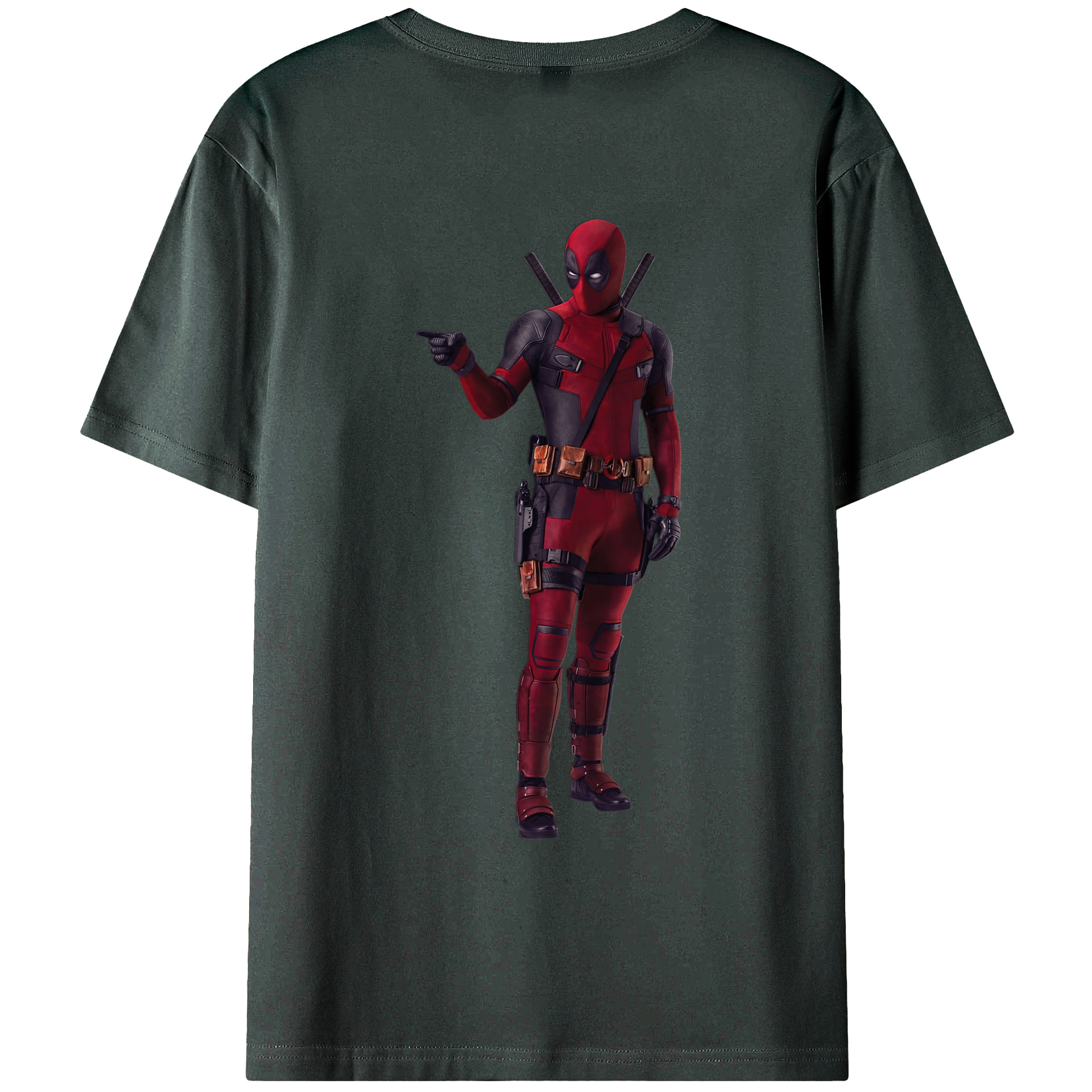 （画像用） Deadpool デッドプール 綿100％ メンズ半袖Tシャツ（バックプリント） 通気性